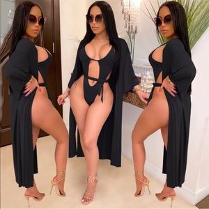 black monokini with coverup